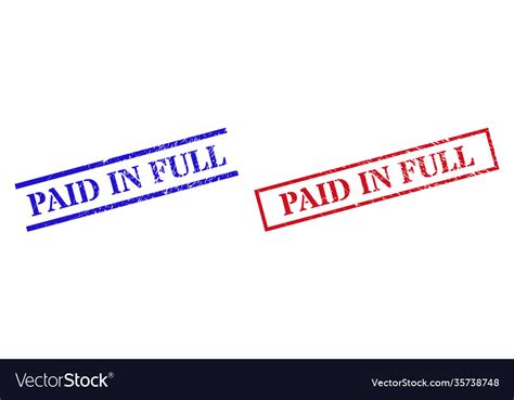 Paid In Full Grunge Scratched Seal Stamps Vector Image