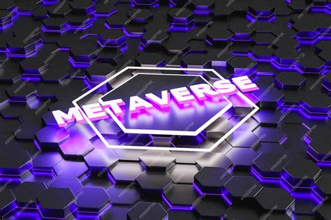 Premium Photo Metaverse Purple Neon Announcement Signboard 3d Render