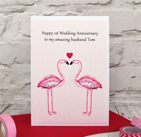 Flamingo Personalised Anniversary Card By Jenny Arnott Cards And Ts