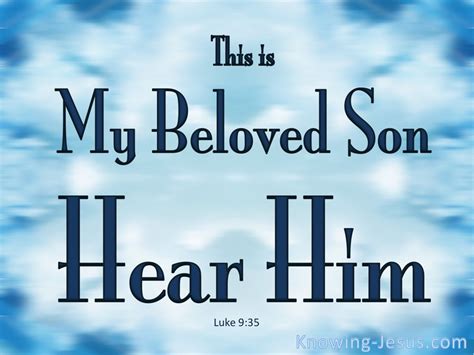 Luke 935 This Is My Beloved Son Hear Him Blue