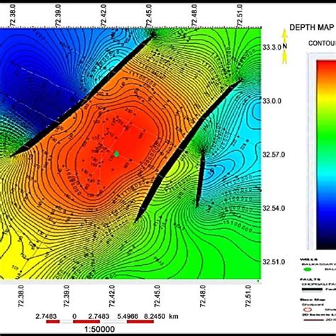 Depth Contour Map Of Tobra Horizon Download Scientific Diagram