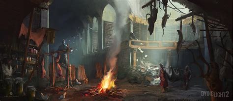 In a special concept art released to game informer, you can see the world in front of your protagonist and how it pans from a rebuilt society slowly degrading until it's this panorama of the city shows the potential effects of player decisions that will have to be made in dying light 2, said ciszewski. concept art Library : dyinglight