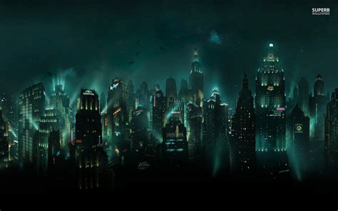 Wallpaper Fantasy Art Cityscape Night Skyline Metropolis