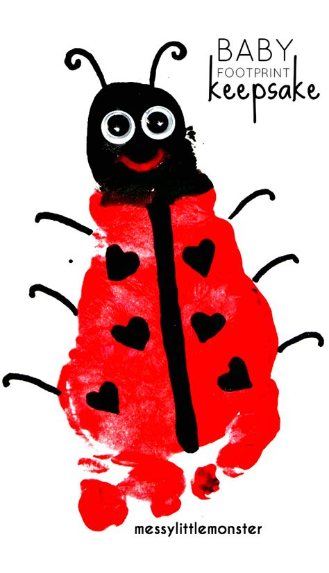 Ladybird Footprint Art For Babies And Toddlers Messy Little Monster