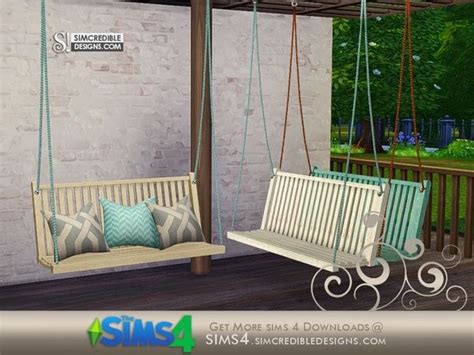 Simcredibles Breezy Swing Loveseat Static Sims 4 Bedroom Sims 4