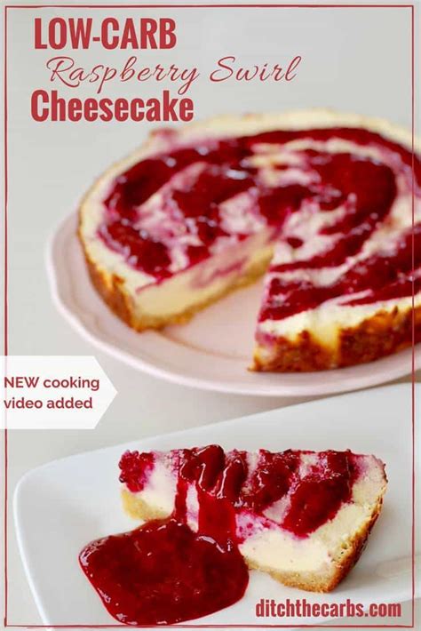 Dessert doesn't have to be a bad word for those with diabetes. Low-Carb Raspberry Swirl Cheesecake | Recipe | Low carb ...