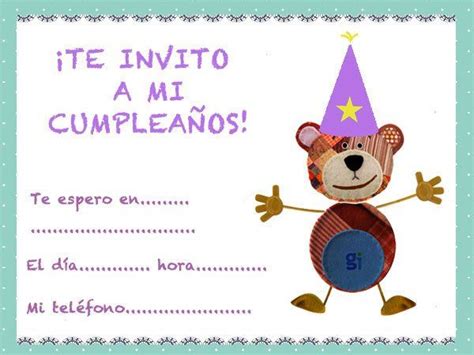 Invitaciones de cumpleaños para niños con el Oso Traposo English