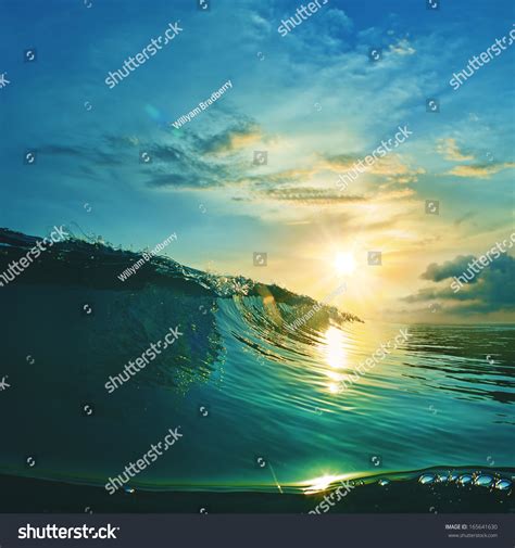 Ocean View Design Postcard Beautiful Colorful Breaking Surfing Ocean