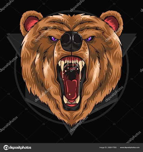 Angry Bear Grizzly Vector Illustration Stock Vector Image By ©igede