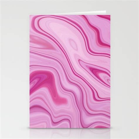 Buy Pink Liquid Marble Watercolor Artwork Stationery Cards By