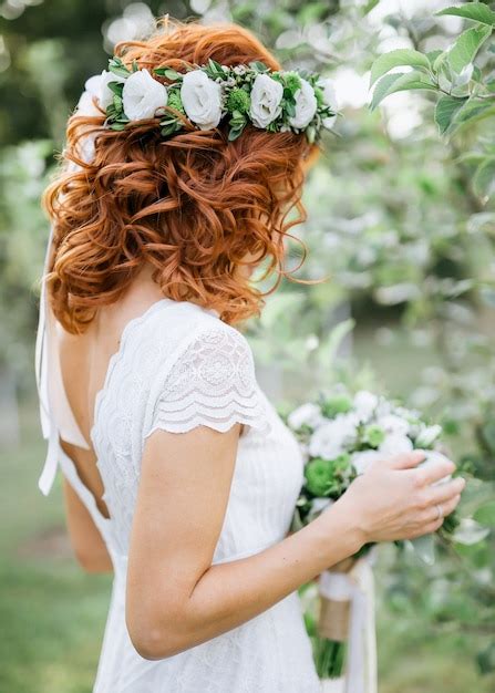 premium photo redhead woman with a flower crown