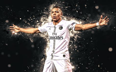 wallpapers  kylian mbappe white unifor psg french