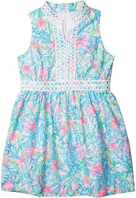Lilly Pulitzer Girls Mini Franci Dress Multi Coral Bay Sz 12 For Sale