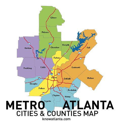 Discover The Best Road Trips With A Map Of Atlantas Surrounding Cities