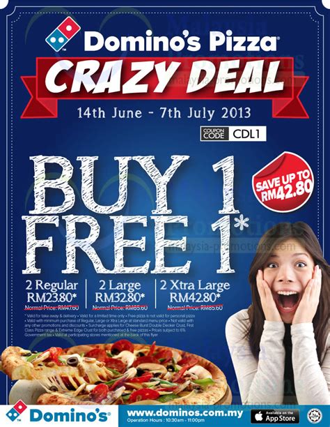 Dominos Pizza 1 For 1 Pizza Promo Participating Outlets 14 Jun 7