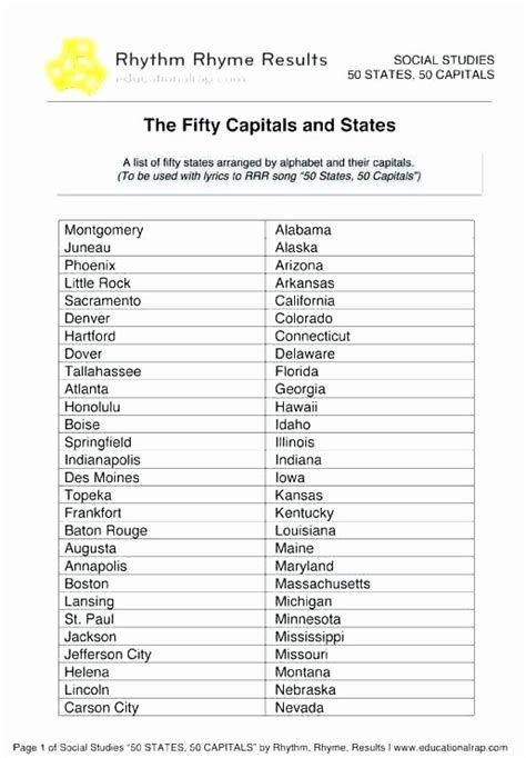 Quiz Worksheet About States 14 Best Images Of States And Capitals