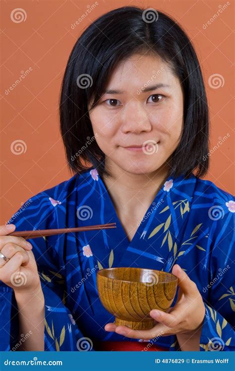 Traditional Japanese Woman Stock Image Image Of Food 4876829