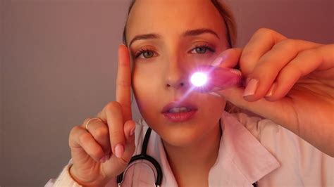 Asmr Optic Cranial Nerve Exam With Flashlight Follow My Finger And Eye
