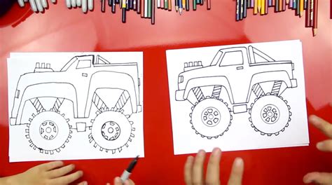 How To Draw A Monster Truck Art For Kids Hub