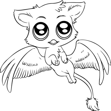 Cute Animals With Big Eyes Coloring Pages At Free Printable Colorings Pages