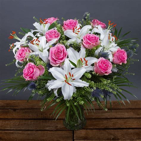 Luxury Flowers Pink Rose And Lily Bouquet Rose And Lily Bouquet Flower Delivery Luxury Flowers