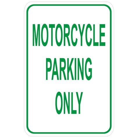 Motorcycle Parking Only Aluminum Sign Winmark Stamp And Sign Stamps