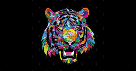 Colorful Tiger Version 2 Tiger Face Sticker Teepublic