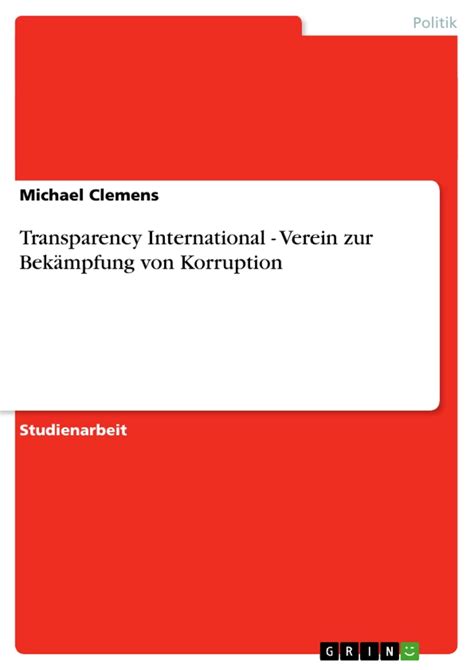 Transparency International Verein zur Bekämpfung von Korruption