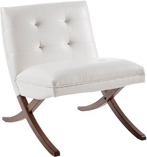Mid Century Modern White Faux Leather Accent Chair Wynn Rc Willey
