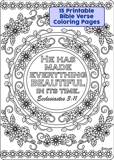 Coloring can be so much more than just a way to relax when you combine it with scripture, because the word of god is alive and powerful. 15 Bible Verses Coloring Pages - RicLDP Artworks