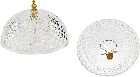 Home X Clip On Light Bulb Shade Lamp Dome Diamond Cut Acrylic Vintage