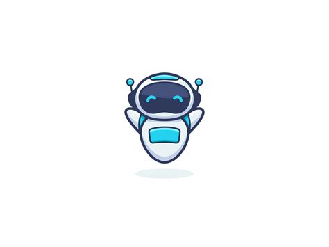 cute cartoon robot character mascot logo vector illustration by nufortytwo on Dribbble