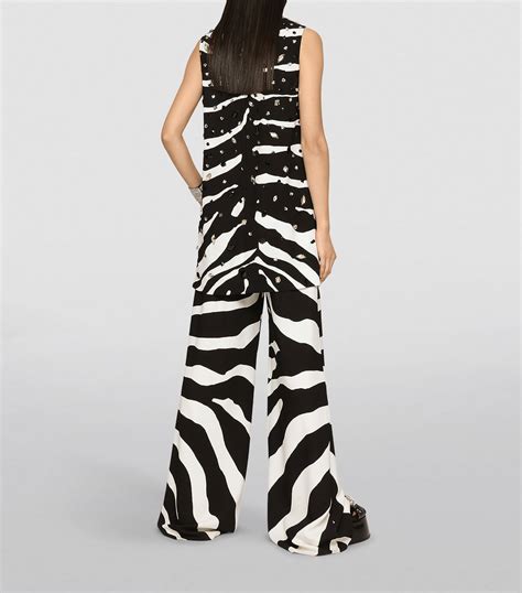 Dolce And Gabbana Zebra Print Wide Leg Trousers Harrods Au