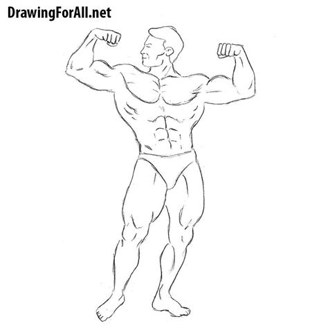Muscle Man Easy Bodybuilder Drawing Ananot
