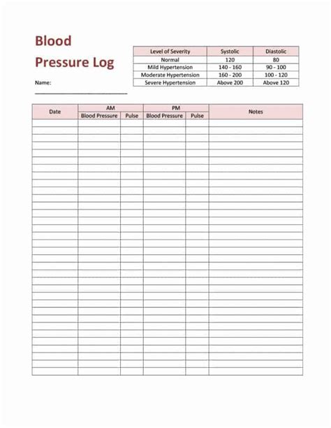 Adorable Printable Blood Pressure Tracker Barrett Website
