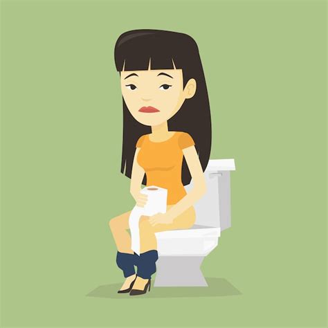 Premium Vector Woman Suffering From Diarrhea Or Constipation