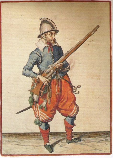 Dutch Musketeer C 1608 Jacob De Gheyn History Thirty Years War 16th Century
