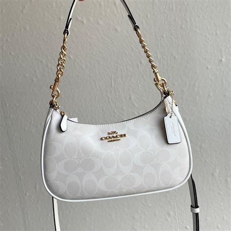 Authentic Coach Ca548 Teri Bag White Monogram Luxury Bags And Wallets
