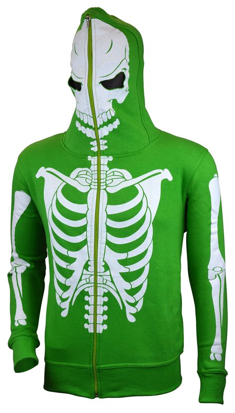 Skylinewears Men Full Face Mask Skeleton Skull Hoodie Sweatshirt