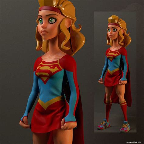 supergirl by mohamedalaa animation 3d cgsociety supergirl 3d model character cool cartoons