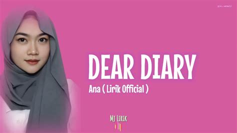 dear diary els warouw lirik lagu youtube