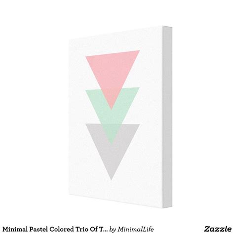 Minimal Pastel Colored Trio Of Triangles Canvas Print Minimal Life