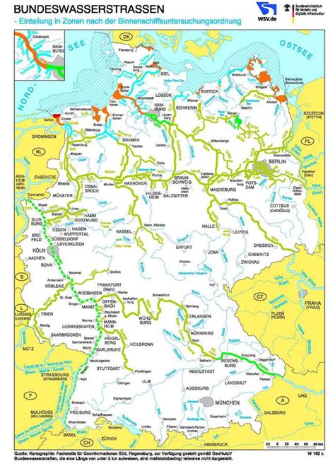 07.08.2019 klassifizierung der binnenwasserstraßen des bundes (w161k). GDWS - Bundeswasserstraßenkarten - Einteilung in Zonen nach Binnenschiffsuntersuchungsordnung