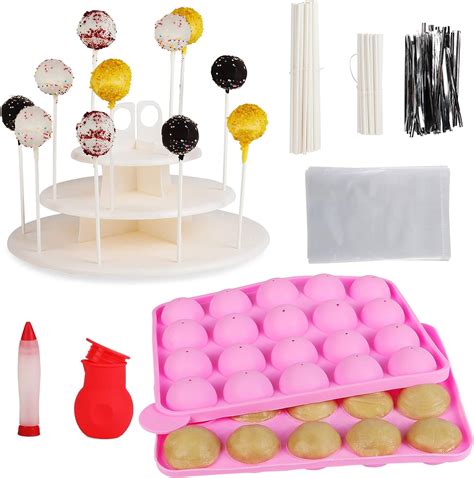 cake pop maker kit with white sticks mold stand packaging 404 pieces kitchen