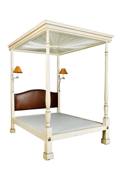 Georgian Style Cream And Brown Four Poster Bed Beds And Cots Furniture