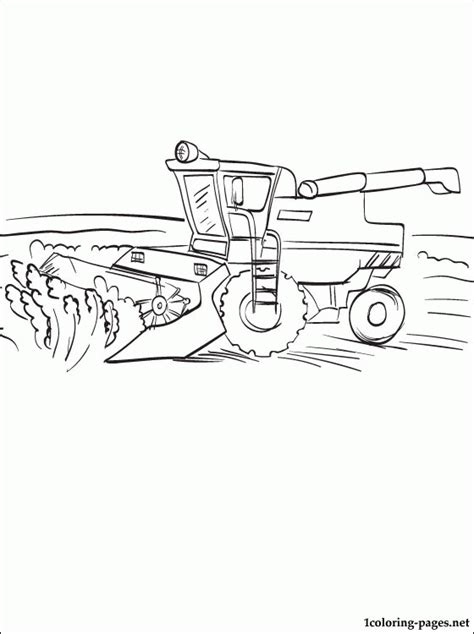 Combine Farm Equipment Coloring Pages Free Printable Tractor Coloring