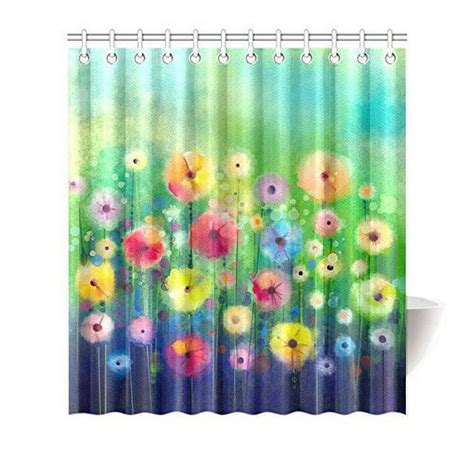 Mypop Seasonal Nature Spring Flower Long Polyester Shower Curtain