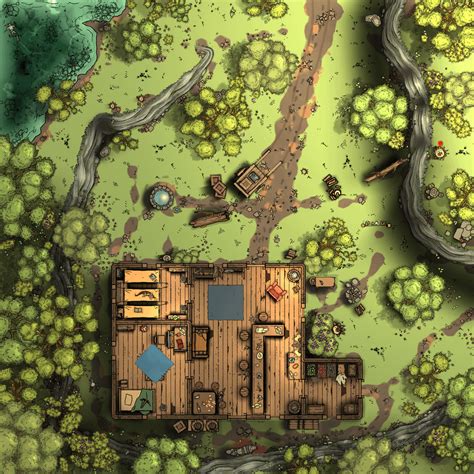 Bandits Hideoutcabin In Woods Map I Made For My Campaign Night And