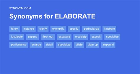 Another Word For Elaborate Synonyms And Antonyms