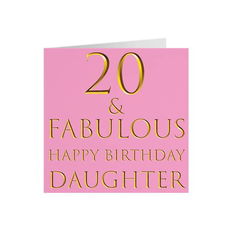 Daughter 20th Birthday Card 20 And Fabulous Happy Birthday Etsy Uk
